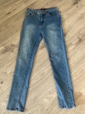***Cavalli Class Mid-Blue High-Rise Slim Jeans
